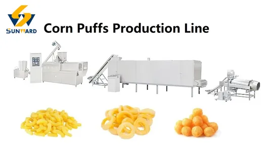 Chinesische Reis-Mais-Mehl-Pulver-Puff-Snack-Food-Extruder-Maschinen-Snack-Produktionslinie